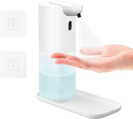 Desinfektionsspender Automatisch, aifulo Desinfektionsspender Sensor, Berührungsloser Desinfektionsmittelspender Wand 400ml mit Tropfschale, 4-Stufig für Schule, Büro, Krankenhaus, Hotel, Restaurant