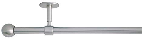 Gardinenstange ausziehbar 2 in 1 | Wand- & Deckenmontage | Für schwere Vorhänge | Edelstahl-Optik 120-210 cm