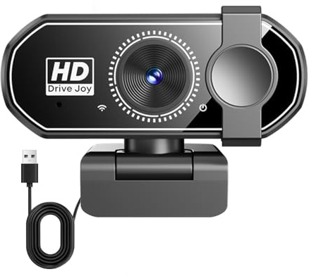 DAILINK 1080P/30fps Webcam mit Objektivabdeckung Mikrofon 120 ° Streaming Kamera, Plug & Play, für Linux, Win10, Mac OS, USB Webcam für Live Streaming, Videoanrufe, Google Meet, Zoom und Mehr
