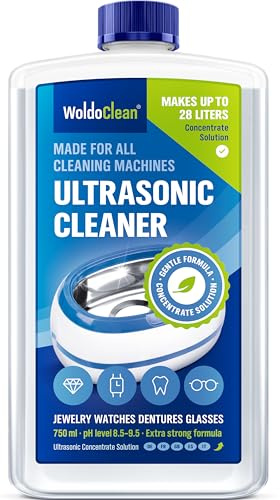 WoldoClean Ultraschallreiniger Konzentrat 750ml - Reinigungsflüssigkeit für Ultraschallbad und Brillenbad, alkoholfrei für Brillen, Schmuck, Zahnersatz, Münzen und Vergaser
