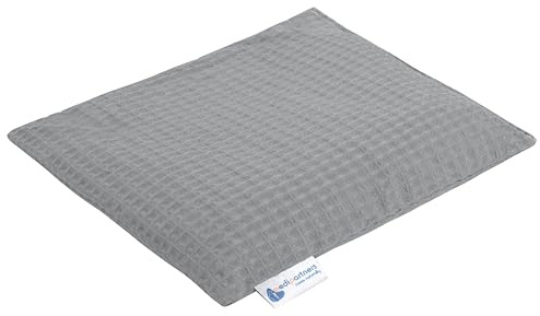 Medi Partners Kirschkernkissen Mikrowelle 20x25cm Körnerkissen groß Wärmekissen 500g Rechteck 100% Baumwolle Öko Natur Massagetherapie - Kirschkernkissen nacken schulter Kältetherapie (Grau Waffel)