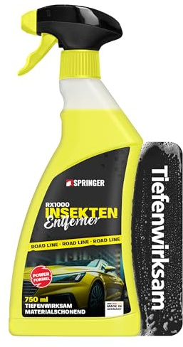 SPRINGER GX1000 - - Insektenentferner 750 ml - - Made in Germany - - Schonende Rezeptur - - Tiefenwirksame Formel - - Insekten-Reiniger für hartnäckige & angetrocknete Insektenreste