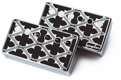 Guyker Humbucker - Pickup-Hülle (1 Stück 50 mm und 1 Stück Abstand 52 mm) - Ersatzteilset für E-Gitarre im Les Paul LP-Stil (PC015, Chrom)
