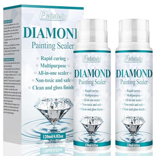 Versiegelung für Diamond Painting, schnelltrocknender Kleber, Transparenter Versiegelung für 5D Diamond Painting, Puzzle und DIY Basteln (120ml, 2)