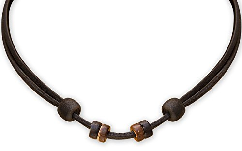 HANA LIMA ® Lederkette schwarz Lederband verstellbar für eigenen Anhänger Halskette Leder Surferkette