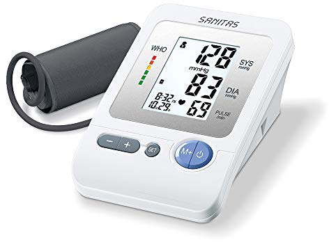 Sanitas SBM 21 Oberarm-Blutdruckmessgerät, vollautomatische Blutdruck- und Pulsmessung am Oberarm mit Arrhythmie-Erkennung