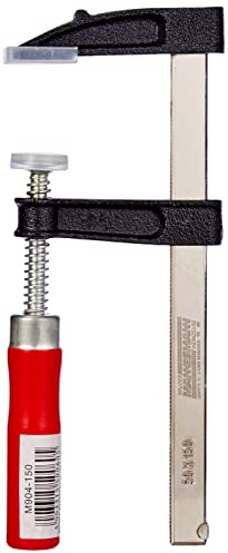Brüder Mannesmann Schraubzwinge 50 × 150 mm mit Holzgriff, Spannzwinge für präzises Fixieren bei DIY und Holzarbeiten, stufenlos justierbar, für Werkstatt und Bastelprojekte, 1 Stück | M 904-150