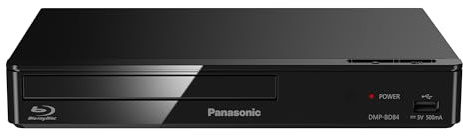 Panasonic DMP-BD84EG-K Smart Network 2D Blu-ray DVD-Player, Internet-Apps, hochauflösendes Audio, Wiedergabe von externer Festplatte, USB, Ethernet, kompaktes Design, Schwarz