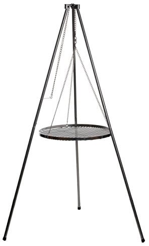 Brandsseller Dreibein-Grillgestell 1,40 m – Höhenverstellbarer Grillständer aus rostfreiem, verzinktem Stahl inkl. Ketten – für Schwenkgrill & Feuerschale – Outdoor, BBQ, Camping