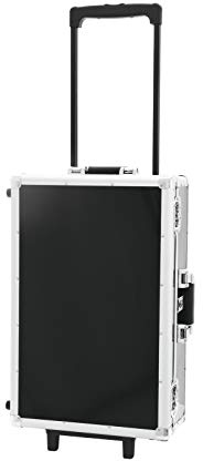 ROADINGER CD-Case schwarz 120 CDs mit Trolley | CD-Case mit schwarzem Aluminiumgehäuse und Teleskopgriff
