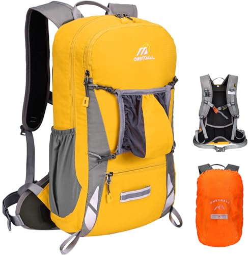 LOCAL LION Fahrradrucksack Wanderrucksack 18L mit Regenschutz für Damen Herren Rucksack mit Rückenbelüftung wasserdicht zum Radfahren Sport Schule Wandern Alltagsleben Camping