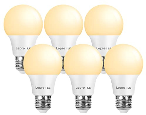 Lepro 8.5W E27 LED Warmweiss, 806 Lumen Glühbirne E27 ersetzt 60W, 2700K Warmweiß A60 glühbirnen, 180°Abstrahlwinkel Led Birne, Nicht Dimmbar, 6 Stück