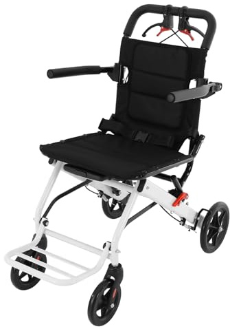 ROMYIX Faltbare Rollstühle, Transportrollstühle für Reisen, faltbare Transportrollstühle für Erwachsene und Senioren unterstützen 220lbs, leichter Aluminiumrollstuhl für ältere Menschen(2)
