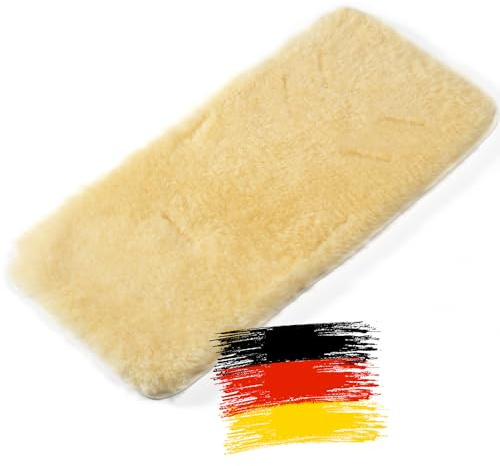Hofbrucker Lammfell Kinderwagen Sitzauflage - Atmungsaktive Sitzauflage für Buggy Kinderwagen, Gurtschlitze, Waschbar bei 30°C, Sitzverkleinerer Inkl. Baumwoll-Windel