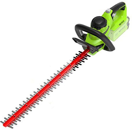Greenworks G40HT61 Akku Heckenschere, 61 cm Doppelklingen, schneidet bis zu 27 mm dicke Äste und Stämme, 3000 Schnitte pro Minute OHNE 40 V Akku & Ladegerät, 3 Jahre Garantie
