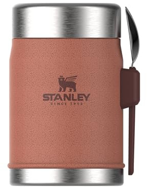 STANLEY 1913 Classic Legendary Thermobehälter Für Essen Mit Göffel 400 ml - Hält 7 Stunden Heiß Oder Kalt - Edelstahl Warmhaltebehälter - BPA-Frei - Spülmaschinenfest - Hammertone Clay