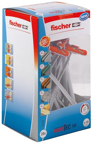 fischer DuoTec 10 S PH, Kippdübel mit Panheadschraube, 2-Komponenten-Dübel, Hohlraumdübel zur Befestigung in Gipskarton-, Gipsfaser-, Holz- & Stahlplatten uvm., 10 Dübel + 10 Schrauben