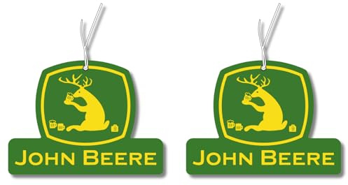 2 x Duftbaum mit John Beeren Auto Lustig Duftspender Duft-Anhänger Set Deere Lufterfrischer