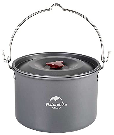 Naturehike Camping Suppentopf Kochgeschirr mit Deckel Groß Outdoor Tragbares Hängetopf Kochset für 1-6 Personen
