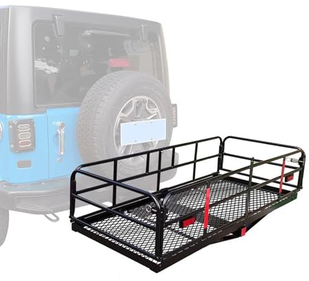 Hochleistungs-Lastenträger für die Anhängerkupplung, 230 kg/507 lbs zusammenklappbarer Gepäckträger, hinterer Gepäckkorb passend für 5 cm/2 Zoll Empfänger für SUV-Pickup-Truck