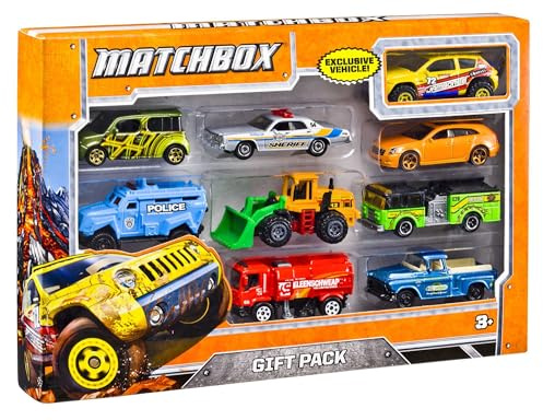 MATCHBOX Geschenkset - 9 Die-Cast-Fahrzeuge für stundenlangen Spielspaß, inklusive exklusivem Design, ultimative Flotte mit allen Sets separat erhältlich, X7111
