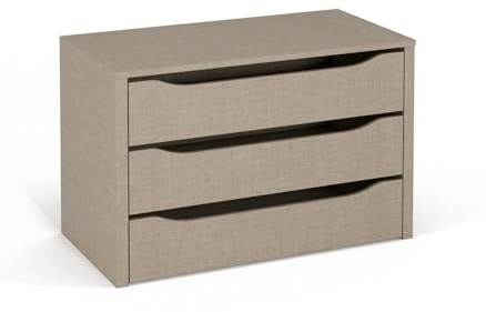Nicht Zutreffend Schubladeneneinsatz für Kleiderschränke - mit 3 Schubladen - 88 x 57 x 45 cm - Grau - MDF - Schubkasteneinbausatz Schubkasteneinsatz