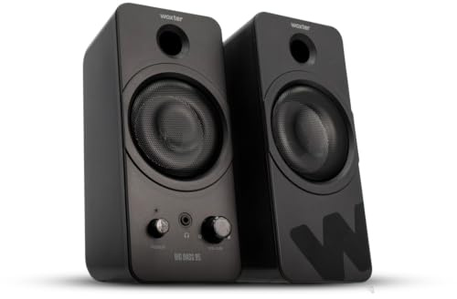 Woxter Big Bass 95 - Multimedia Stereo-Lautsprecher, 20 W, Potent, 3,5mm-Anschluss, Tasten und AUX-Verbindungen und CASCOS vor, endend Klavier PC/Smartphones und Spielekonsolen Black