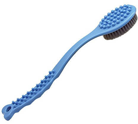 QiCheng&LYS Badebürste mit langem Griff – weiche und bequeme Körpermassagebürste, kann den Rücken in alle Richtungen reinigen (blau)