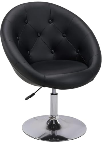 Duhome Barstuhl Loungesessel Höhenverstellbar Kunstleder, Schwarz | Drehstuhl Cocktailsessel mit Armlehne für Wohnzimmer Esszimmer Schlafzimmer