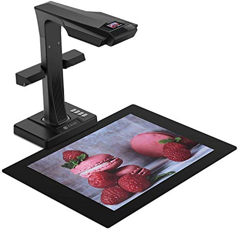 CZUR ET18 Pro Professioneller Buchscanner mit LED Fülllicht, OCR Dokumentenscanner 18 Megapixel Dokumentenkamera Visualizer für Windows und macOS mit Laser Verflachungstechnologie, bis zu A3