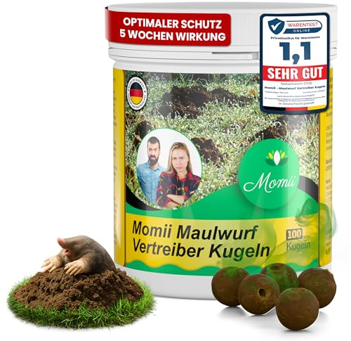 Momii Maulwurf Vertreiber-Kugeln mit Sofort- und Langzeitwirkung effektives Mittel gegen Maulwürfe 1 (1er Pack.)