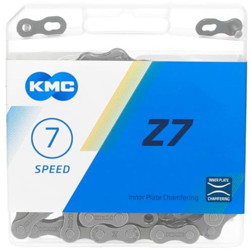 Fahrrad Kette, KMC Fahrradkette, Z7, 1/2" x 3/32", 114 Glieder, 7-fach, 18-21 Gang, grau-braun