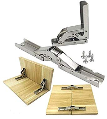 2 Stück Edelstahl-Klappscharnier verdecktes Möbelscharnier 90/180° Schrankscharnier passend für Schranktür und Tisch