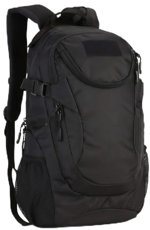 VINBAGGE Rucksack Molle Taktische Motorrad Wanderrucksack Outdoor Wasserdicht Trekkingrucksack 25L Campus Jagdrucksack Schulrucksack Jungen Daypack für Herren Damen Schwarz
