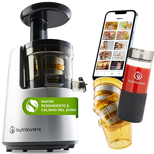 Nutrilovers Entsafter Slow Juicer NUTRI-PRESS NO.1 Testsieger Saftausbeute 3 Siebe Saft, Smoothie, Frucht-Eis, Sehr leise, BPA-Frei
