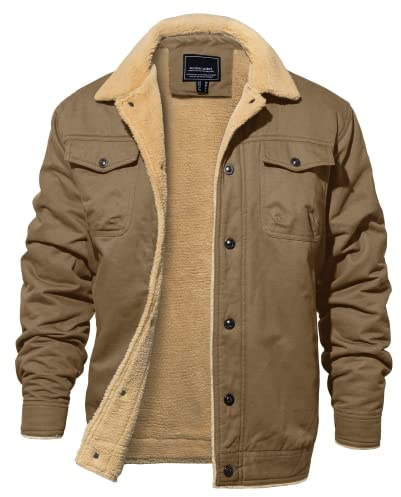 EKLENTSON Winterjacke Herren Warme Fleece Gefüttert Freizeitjacke | Warm, Freizeit, Fleece, Winddicht, Bequem, Komfortabel, Reverskragen, Innentaschen, Weich, Casual, Lässig, Stilvoll