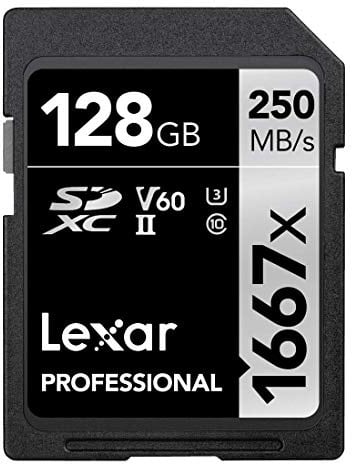 Lexar Professional 1667x SD Karte 128GB, Speicherkarte SDXC UHS-II, Bis zu 250 MB/s Lesen, Class 10, U3, V60, SD für Professionelle Fotografen, Videofilmer, Enthusiasten (LSD128CB1667)