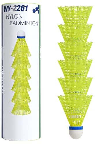 flintronic Badmintonbälle, 6/12 Pcs Nylon Federbälle, Badminton Bälle mit Hoher Stabilität und Haltbarkeit, Fachmann Federbälle für Indoor und Outdoor Training, Freizeit, Sport