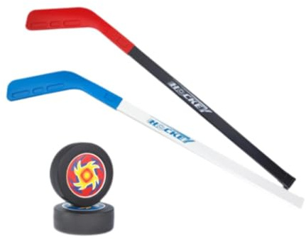 DimyFew 2 Pieces Mini Hockeyschläger für Kinder, 2 Mini Hockeyschläger und 2 Ballset, Hockey Trainingsausrüstung, Feinmotorik Sport Starterset Outdoor-Spielzeug für Kinder Im Alter von 3–7 Jahren