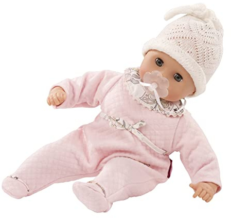 Götz 1320588 Muffin Baby Traumblume Puppe 33 cm Babypuppe Blaue Schlafaugen | 4-tlg, ohne Haare, Weichkörper, für Kinder ab 18 Monaten, waschbar, mit Schnuller