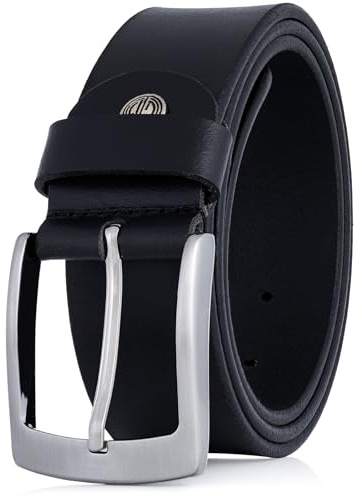 LINDENMANN Herren Vollledergürtel aus Büffelleder, 40 mm breit, kürzbar, Schwarz, Größe/Size: Bundweite 95 cm Gesamtlänge 110 cm W 37.4 L