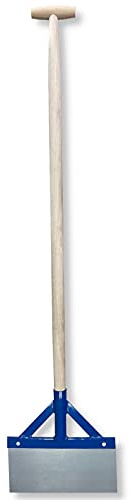 DEWEPRO Stoßscharre mit Holzstiel - Schaber - Farbschaber - extra stabil mit Streben und Federstahlblatt - Breite: 300mm - Gesamtlänge ca. 140cm