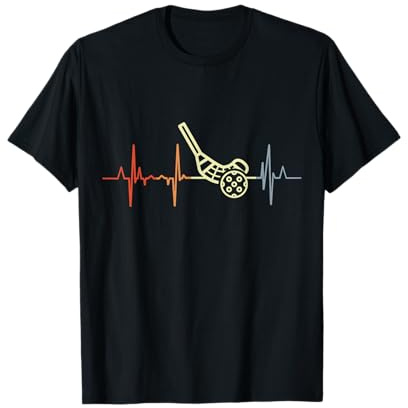 Unihockey Kardiogramm Retro Herzschlag Floorball T-Shirt