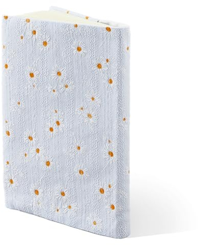 SUPERFINDINGS A5 Buchumschlag Kornblume 21x16cm Waschbarer Wiederverwendbarer Buchschutz Taschenbuchschutz Blau Weicher Stoff Handgefertigte Bucheinband Dekorativer Buchschutz für Buchliebhaber