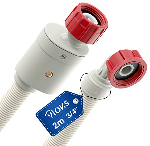 VIOKS Aquastop Zulaufschlauch Waschmaschine Schlauch 3/4 Zoll 2m 90° Gerade/Gewinkelt - Universal Aqua Stopper für Waschmaschine/Aqua Stop Wasserschläuche für Geschirrspüler