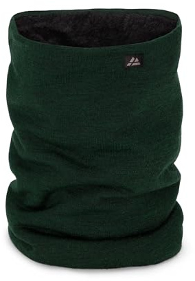DANISH ENDURANCE Merino Fleece Schlauchschal Herren, Gefütterter Thermo Loop Schal Damen, Multifunktionstuch, Dunkelgrün, Einheitsgröße