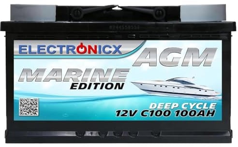 AGM Batterie 100Ah 12V – Solarbatterie für Wohnmobil, Wohnwagen, Boot, Mover – Versorgungsbatterie Deep Cycle – Wartungsfrei & Zyklenfest