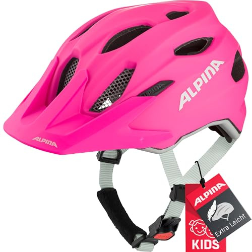 ALPINA Carapax JR. Flash - Beleuchteter, Leichter und Sicherer LED Fahrradhelm Mit Fliegennetz Für Kinder