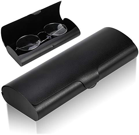 Hifot Brillenetui hardcase Aluminium, Metall Lesebrillenetui hartschalen schwarz für Damen und Herren