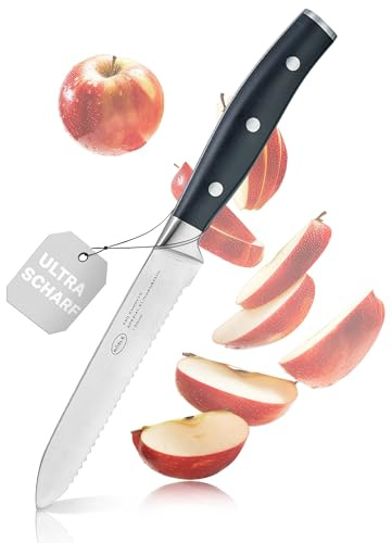 RÖSLE Universalmesser mit Wellenschliff Tradition 13 cm - Hochwertiges und scharfes Küchenmesser für universellen Einsatz, Obst- und Gemüsemesser, Wellenschliffmesser mit ergonomischem Griff
